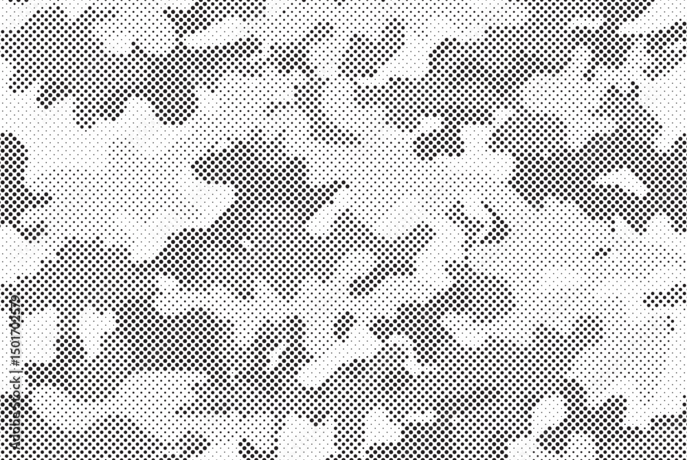 Aufkleber Abstract halftone camouflage military texture background soldier repeated seamless pattern. Dotted camouflage pattern background seamless vector illustration.