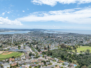 Aerial view of residential urban sprawl in San Diego, South California, USA