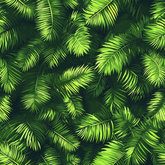 seamless pattern of palm leaves in a modern