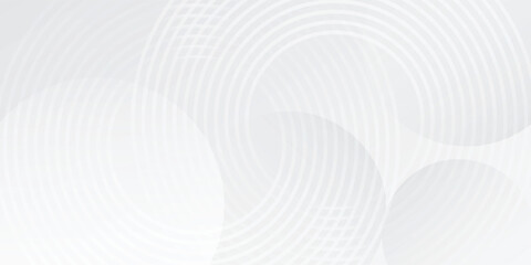 White geometric abstract background overlap layer on bright space with lines effect decoration. Modern graphic design element circles style concept modern