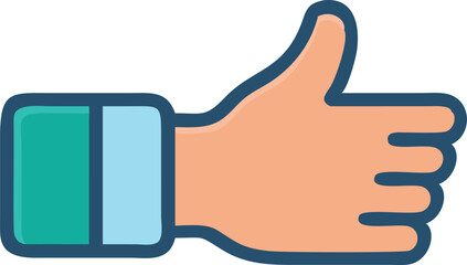 Obraz premium A hand giving a thumbs up gesture with a colorful sleeve illustration