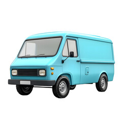 Fototapeta premium Light Blue Retro Van, Perfect for Mockups