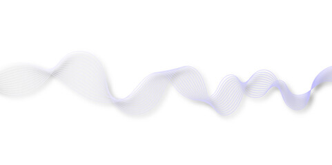 Dynamic sound wave isolated on white background. An abstract blue wave flows smoothly across a white background, 