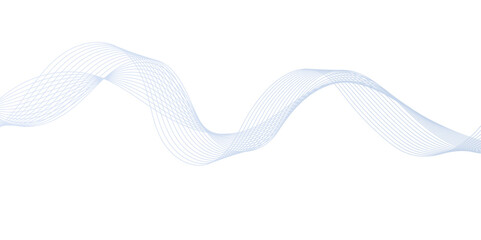 Wavy blue line design representing calmness in a simple abstract style abstract blue background Dynamic sound wave isolated on white background. An abstract blue wave flows smoothly across a white 