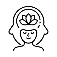Wellness, Self-Care line icon set. Vector of mental clarity, fitness, nutrition, relaxation, meditation, mental health, stress relief, body-mind connection thin linear illustration.