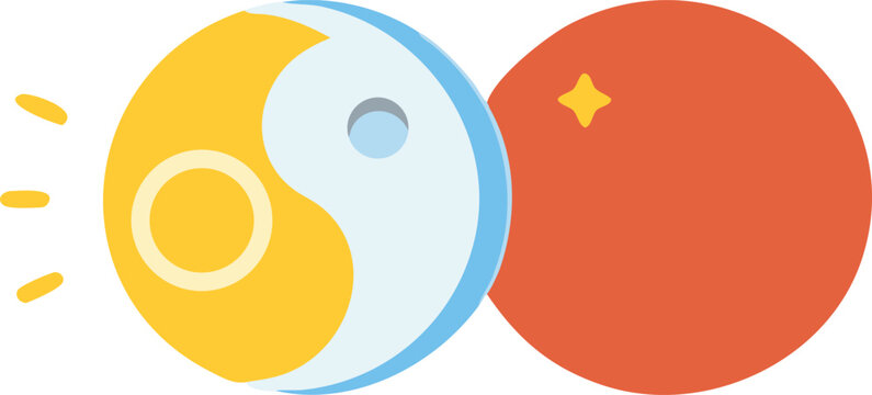 Yin and Yang Symbol with Orange Harmony and Balance in Nature