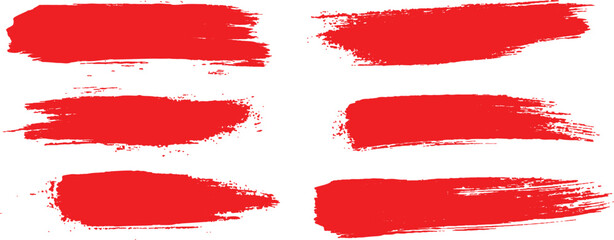  Red brush strokes, A high-quality black brush set with transparent backgrounds. Collection of grunge red brush strokes of various lengths and textures for an abstract and dynamic visual effect.