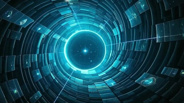 Intricate glowing radial hypnotic abstract cyberpunk  with Unreal Engine &ndash; video download.