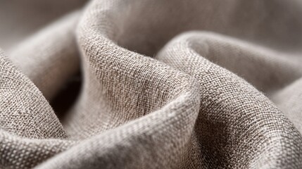 Fototapeta premium Textured linen fabric with subtle weave details, conveying natural simplicity and organic elegance. 