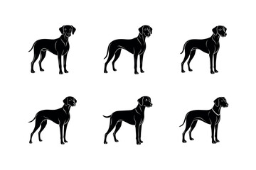 Black and Tan Coonhound Vector Art