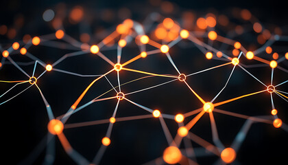 Abstract digital technology connection backdrop by AI