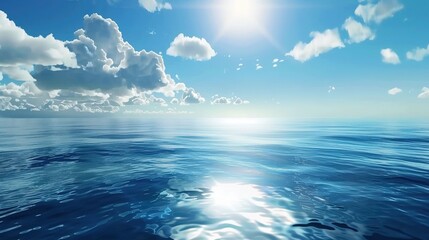 Fototapeta premium Spectacular High-Definition Images of Vibrant Blue Sky Background: Breathtaking Views of Clear Skies, Dramatic Cloudscapes, and Golden Hour Glows for Film Posters, Landscape Prints, Aviation Campaigns