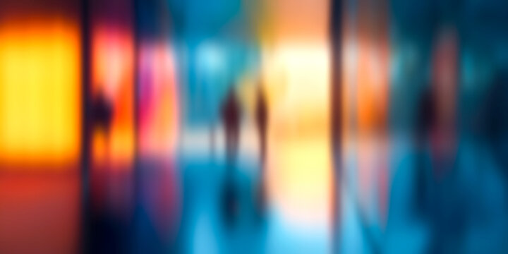 Blurred business people meeting in modern office, teamwork and corporate collaboration concept