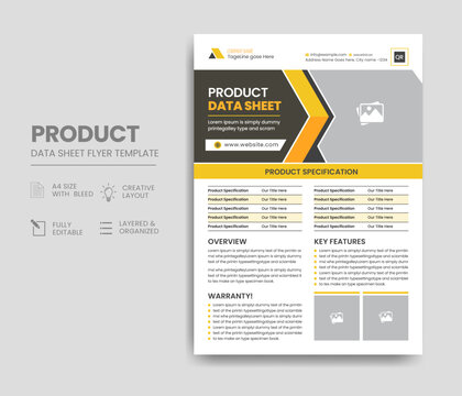 Product Data Sheet template design