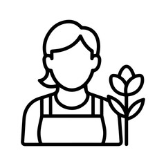 Florist man icon on white background vector
Vector line profession icon