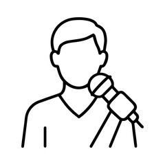 Icon man singer on white background vector
Vector line icon profession
