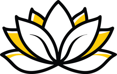 Black and yellow fleur de lis vector illustration with a decorative floral pattern © mdanamulislamopu