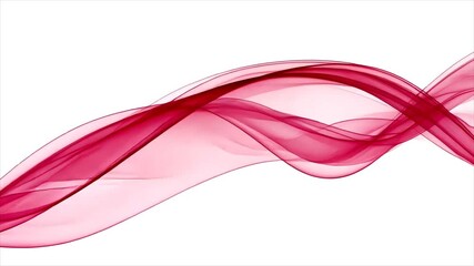 Abstract image featuring flowing, transparent waves of pink and red hues against a bright white backdrop, creating dynamic movement - Powered by Adobe