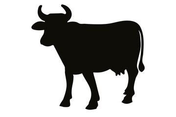 black silhouette of a bull