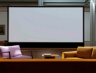 blank horizontal large digital screen close up