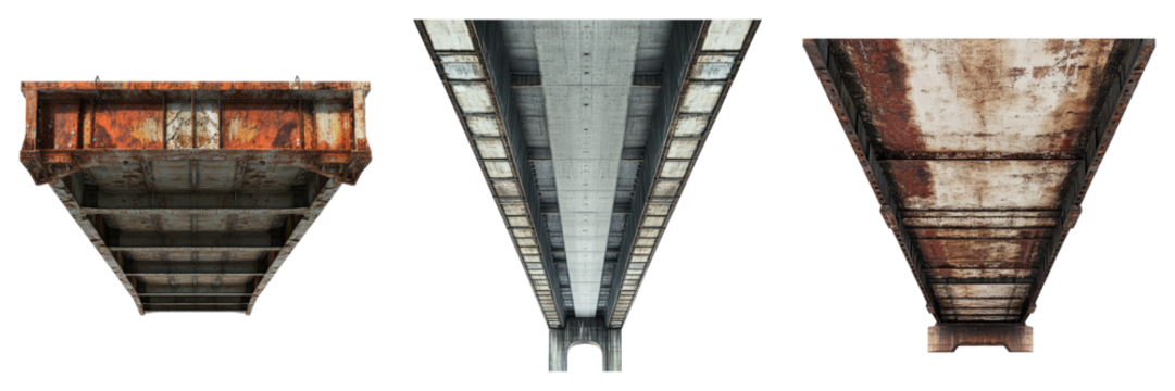 Three bridges are shown in a row, with the middle one being the tallest - Powered by Adobe