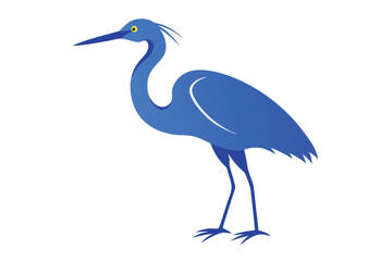 heron on white background