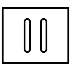 Pause square logo symbol line
