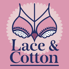 vector illustration of a pink lingerie