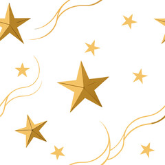 Seamless pattern abstract star Christmas background with elegant golden vector lines