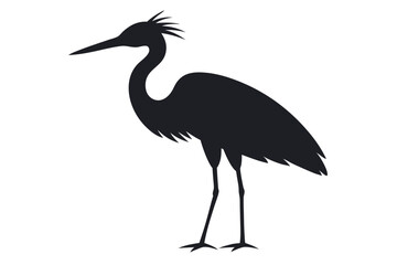 heron on a white background