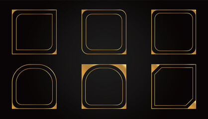 Luxury gold square framed set