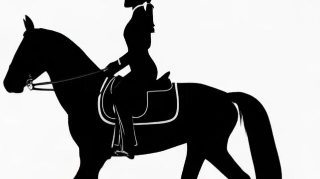 silhouette of a horse, equestrian vector illustration video