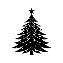 christmas tree simple flat vector silhouette