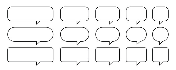 Set of chat speech bubbles on white. Speech Bubbles set. speech bubble comic signs. A collection of speech bubbles with a line of speech bubbles