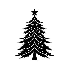 christmas tree simple flat vector silhouette