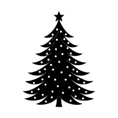 christmas tree simple flat vector silhouette