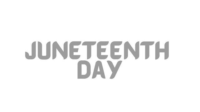 A black and white image of the words juneteenth day displayed