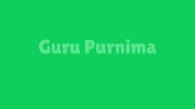 A green screen displaying guru purnima with a film reel border