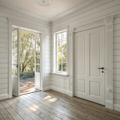 empty room with door