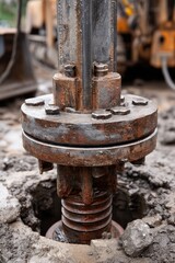 Exploring the depths of the earth with heavy machinery at a petroleum drilling site