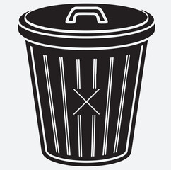 recycle bin silhouette vector art illustration, recycle bin icon