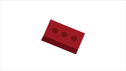 red brick on white background