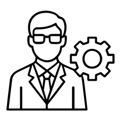 Icon person product manager on white background vector
Vector line icon profession