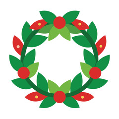 christmas wreath vector illustration