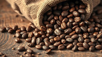 Roasted coffee beans. Food concept