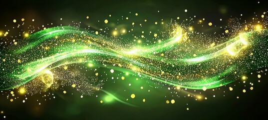 Obraz premium Enchanting abstract background featuring swirling green hues.