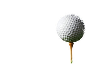  Golf ball on a tee with snow, transparent background, 