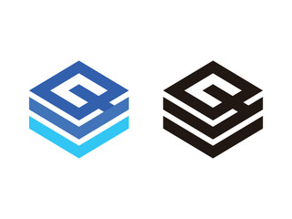 Initials Q logo, high tech symbol, isolated on transparent background