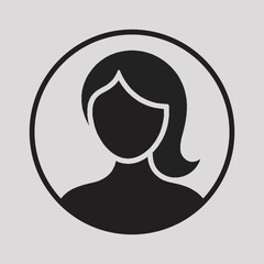 User Profile Avatar Icon Set – Female, Male and Side View Silhouettes