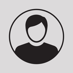 User Profile Avatar Icon Set – Male, Female and Side View Silhouettes